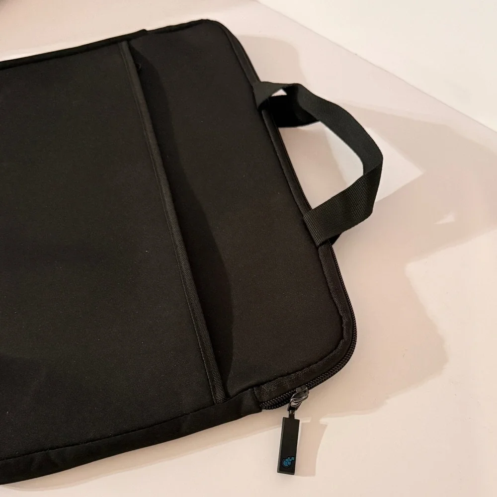 Black Neoprene Laptop Sleeve Case Padded Bag with Handles 14 inch Tech Bag
